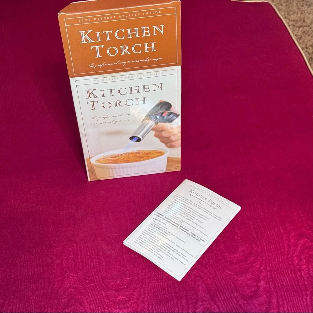 Williams Sonoma Kitchen Torch New Stainless Steel with Recipes
